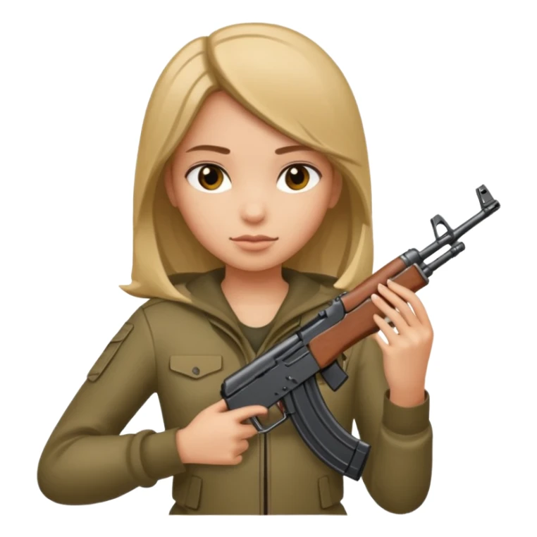 Girl holding AK-47 ￼ sticker
