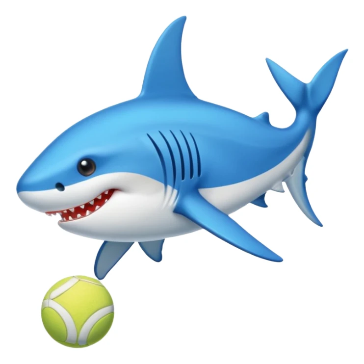 Un tiburón con tenis azules  sticker