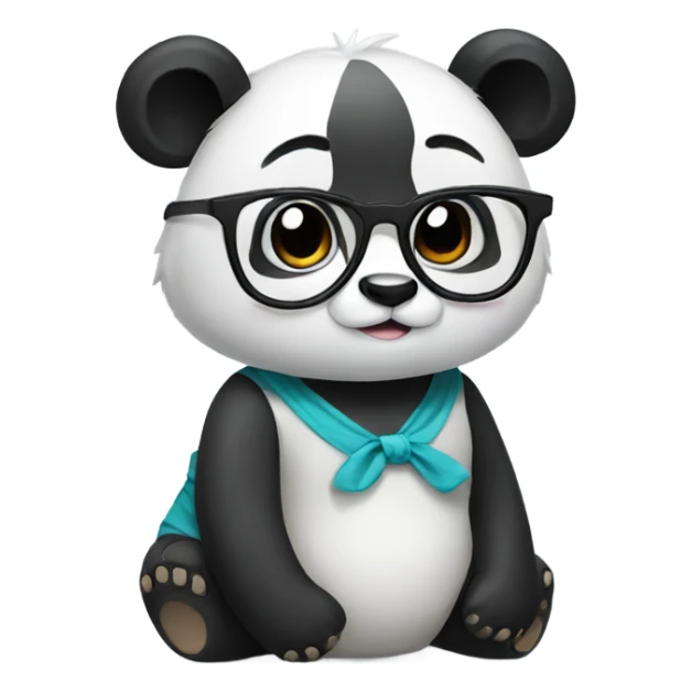 Panda wearing a dress and glasses sticker