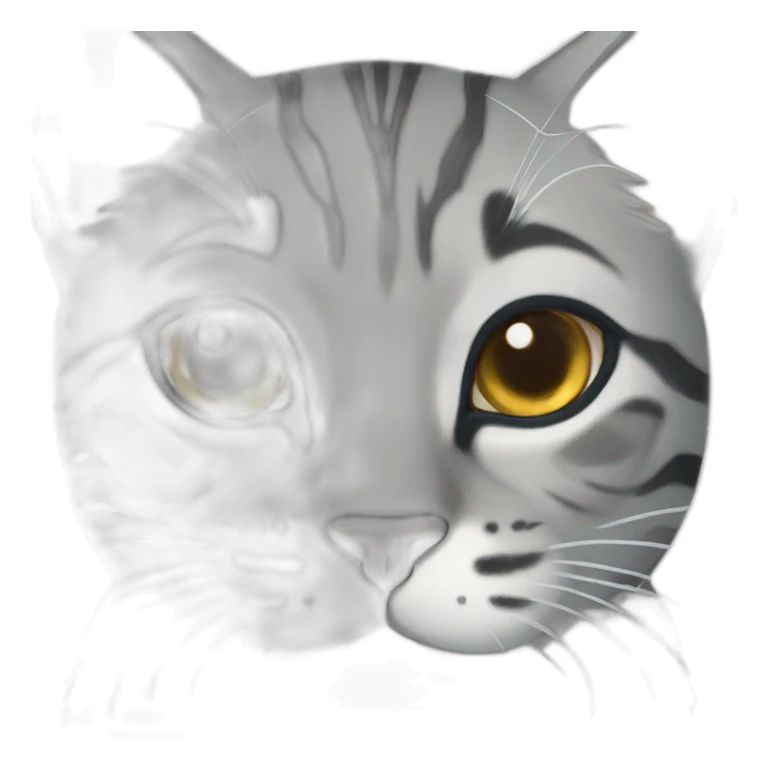 Grey big cute bengal cat grey eyes sticker