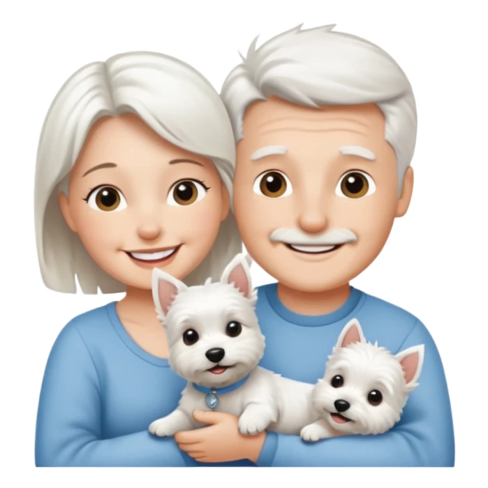 parents with a baby westie sticker