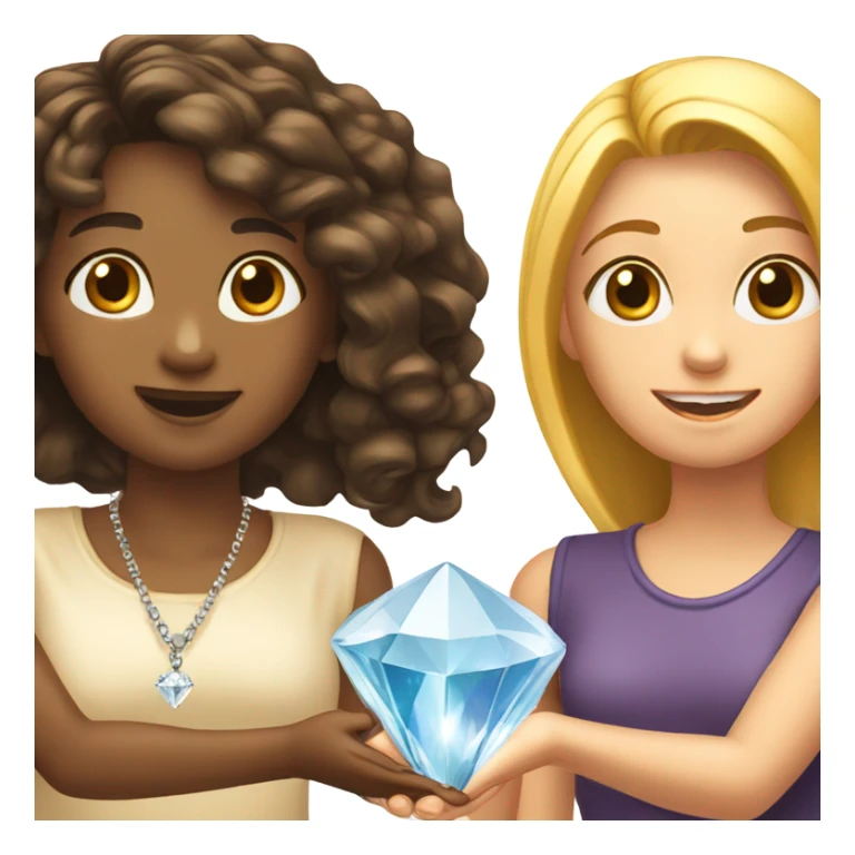 girl handing a diamond chain to her friend sticker