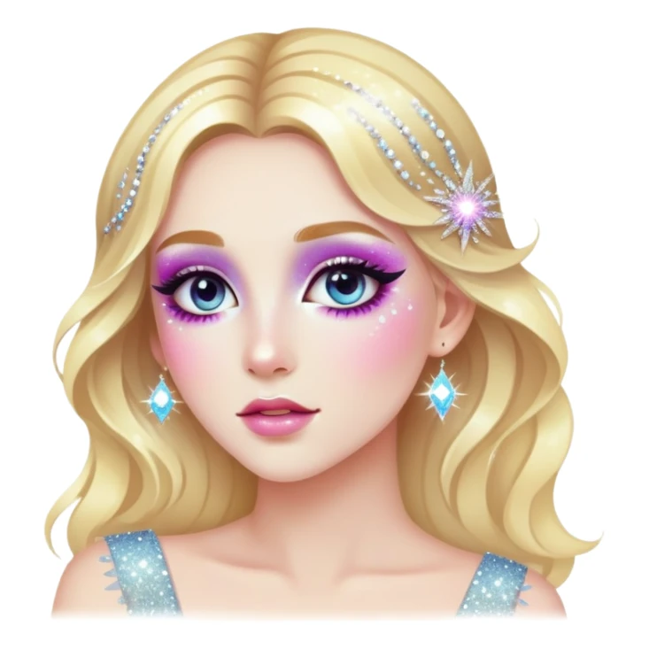ethereal fairy glitter sparkles girl makeup sticker