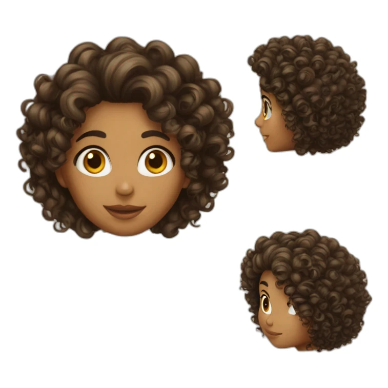 latin curly hair girl and skinny sticker