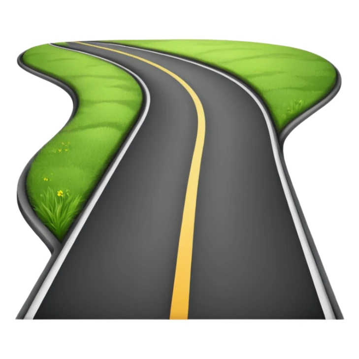 wide roadway with Grass on the sides emoji sticker