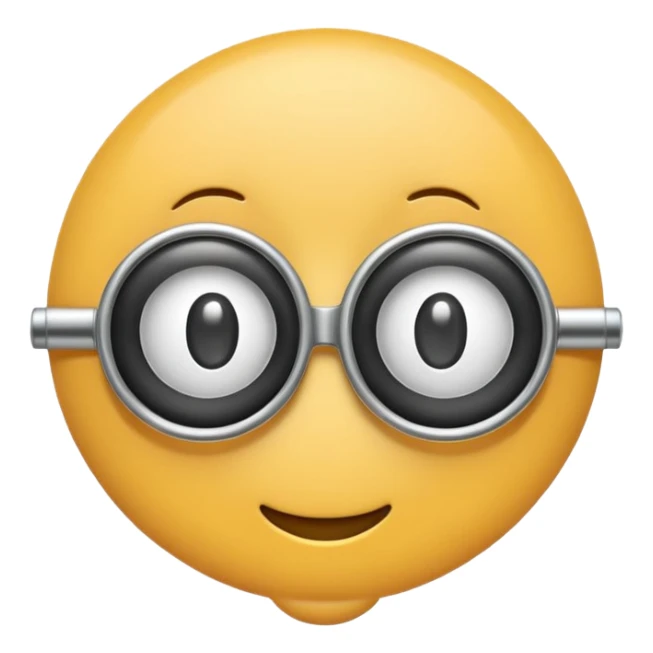 Front view monocle emoji, fully visible and centered with smooth, rounded, slightly inflated shapes.
Soft 3D emoji look with gentle depth.
Clean isolated object, no background, PNG cut-out style. sticker
