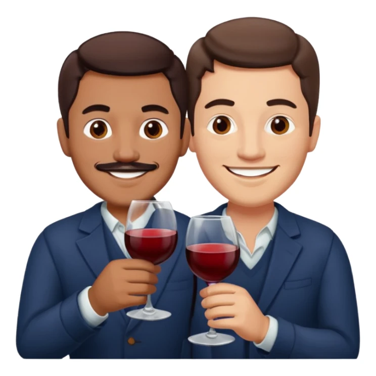 Mexican and white men drinking wine together sticker