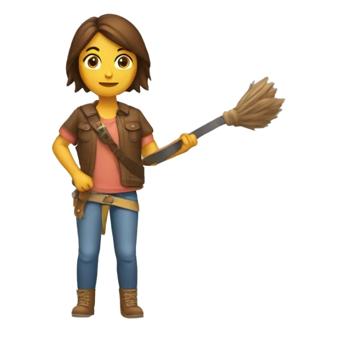 Chica castaña pelo largo brazos cruzados sticker