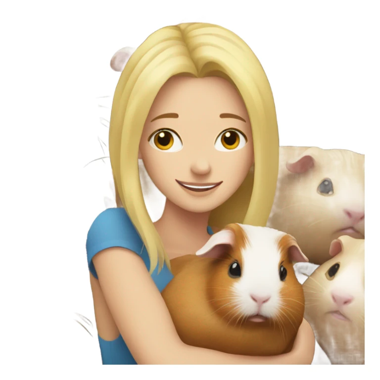 Blonde Woman hugging a guineapig sticker