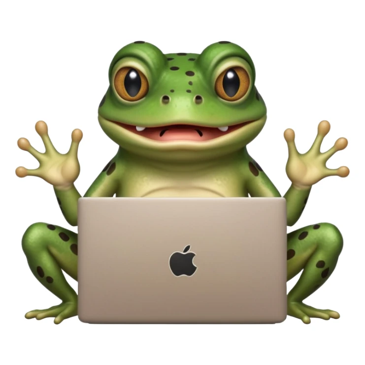 bufo frog meme breaking his laptop in half sticker
