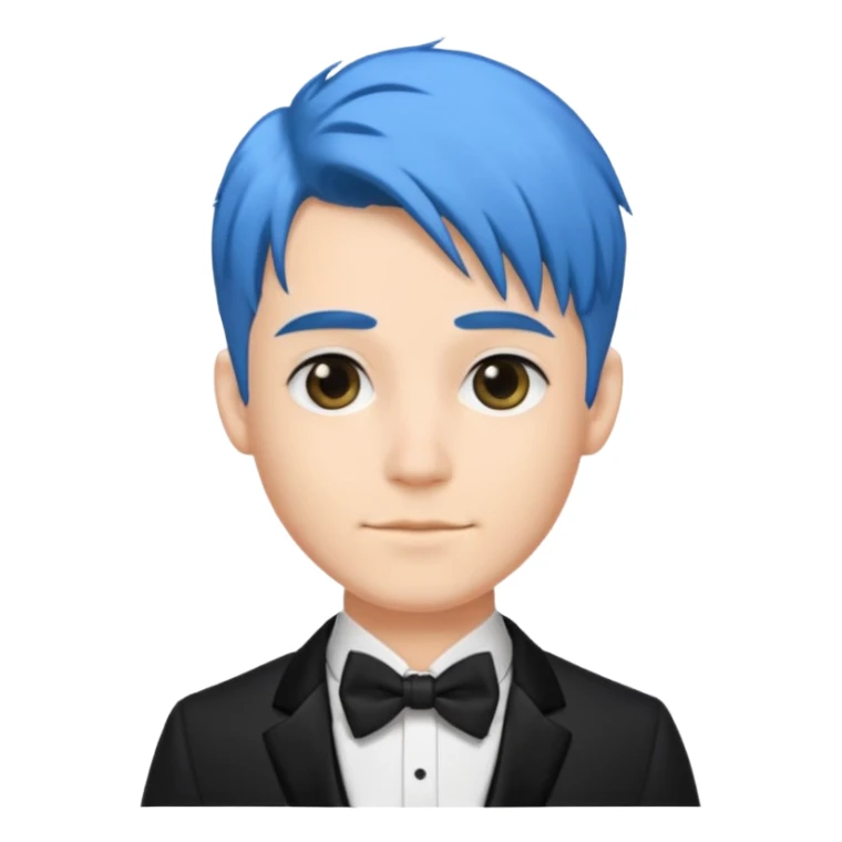blue hair groom sticker