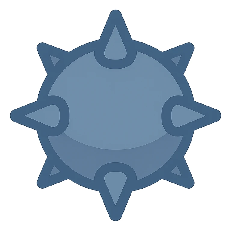 Render just the mace head as a clean and simple color icon with transparent background. sticker
