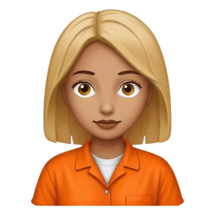 prisoner woman in orange clothing sticker