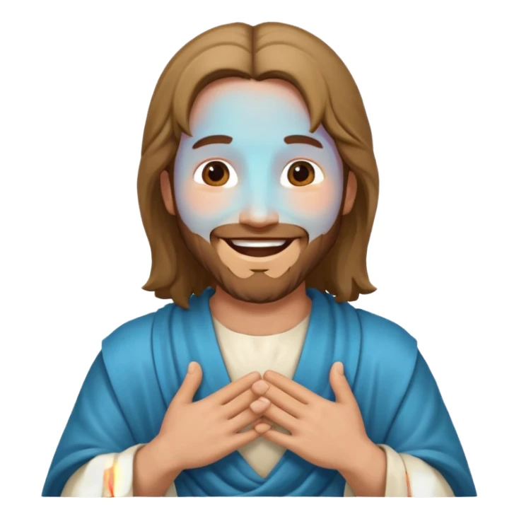 Jesus Christ, laughing with his hands around his neck sticker