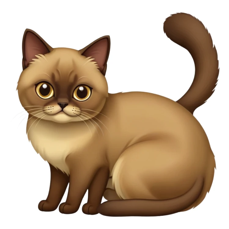 Two Burmese cats dark brown and beige color sticker