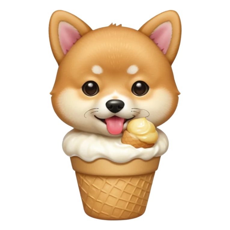 The baby shiba dog with icecream sticker