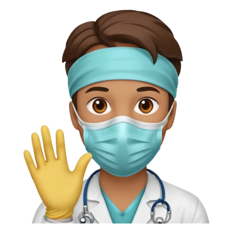 The doctor is wearing a full-face mask
 sticker