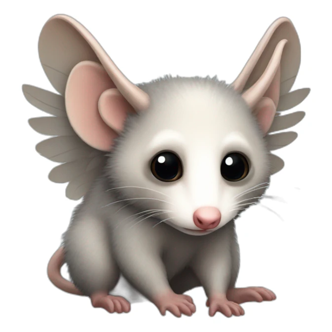 Adult wild opossum with wings  sticker