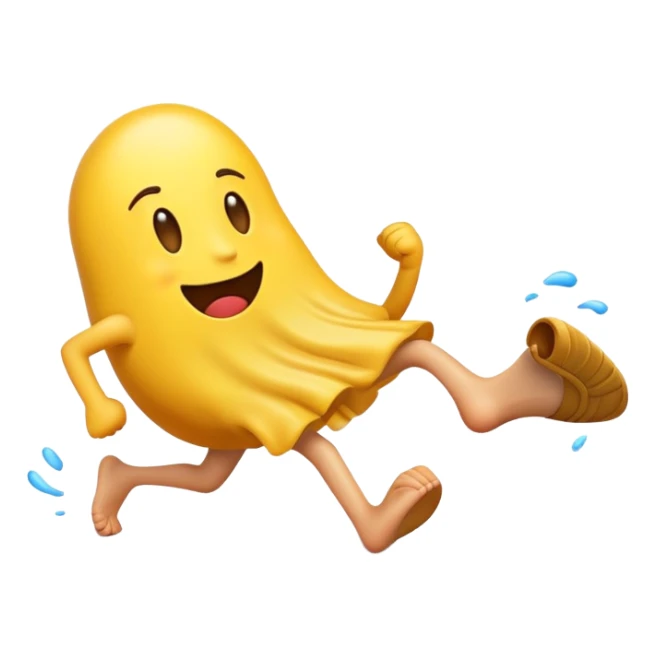 emoji running away from smelly foot sticker