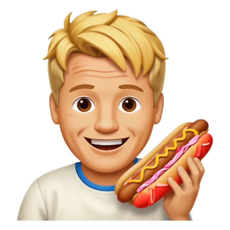 gordon ramsay eat hotdog, happy smile sticker