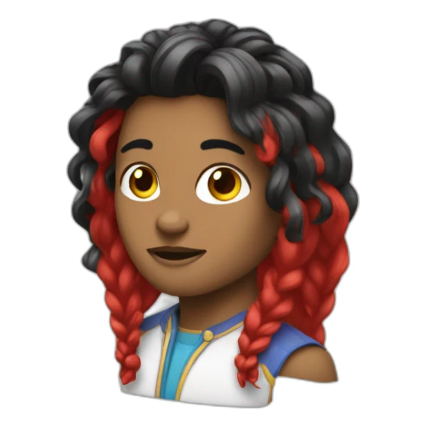 Unachica con el pelo rojo con  un caballo negro  sticker