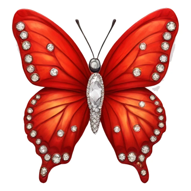 Red butterfly with diamantés  sticker