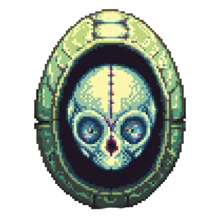 cranial, eye, MRI, SCAN, egg, embryonic, inside of glass egg, alien, eerie sticker