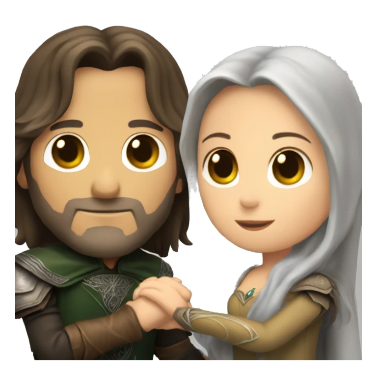 Aragorn holding hands with Arwen sticker