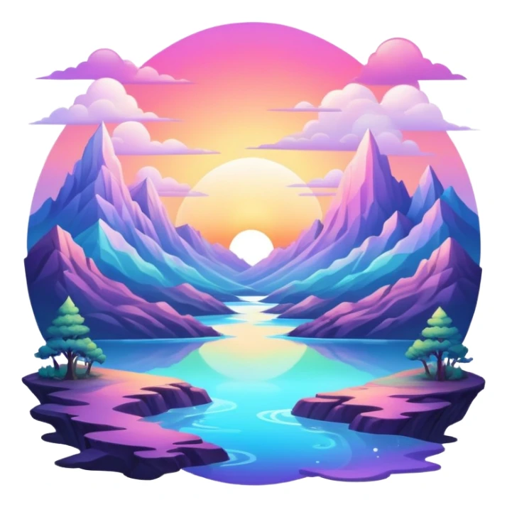 Epic divine legendary complex detailed iridescent gradients aesthetic-scenery sticker