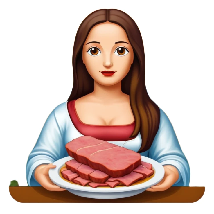 pop art monalisa SPAM meat slop landscape  sticker