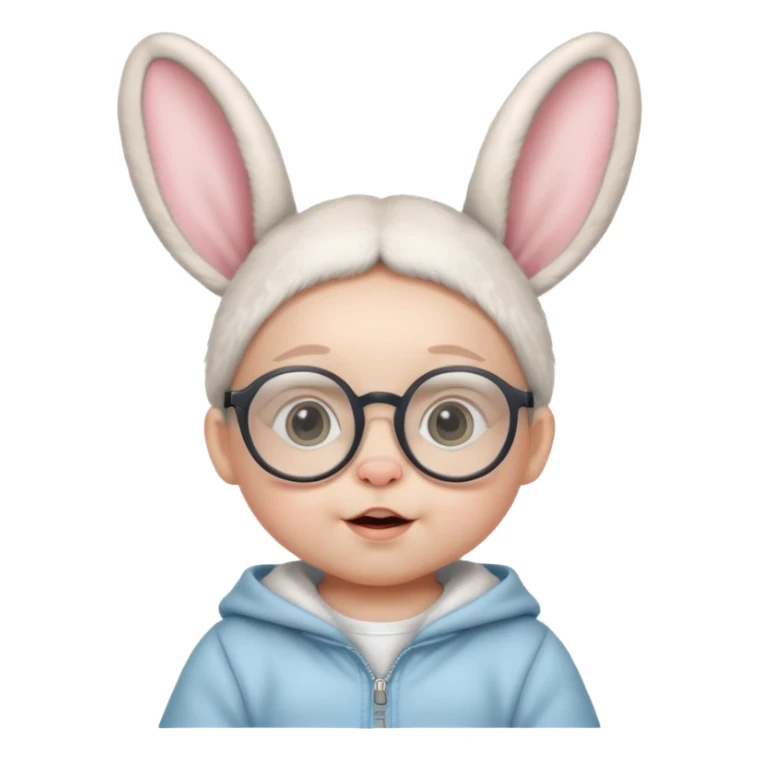 bunny ear wearing small baby spectacled sticker