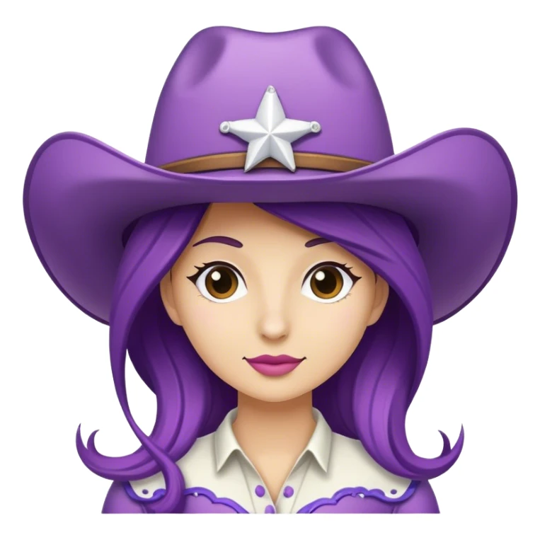 Purple and white cowgirl hat  sticker