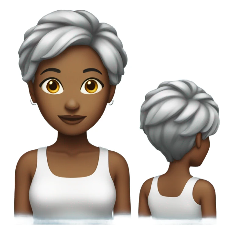 Black woman with highlights short hair sticker