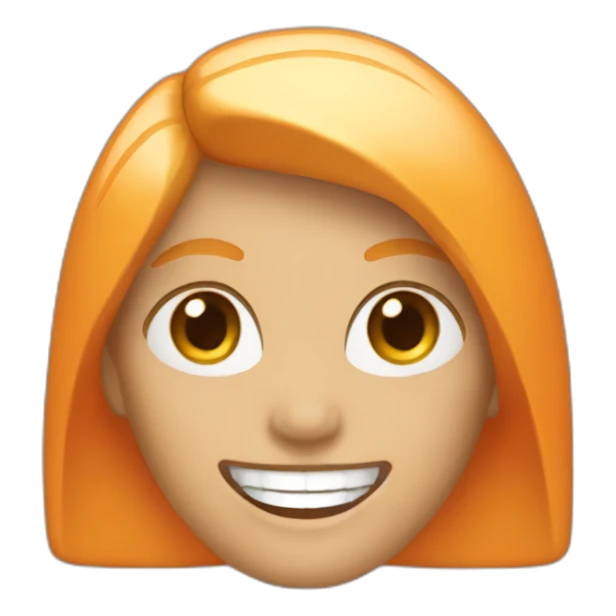 a very orange woman with blonde hair and white teeth sticker
