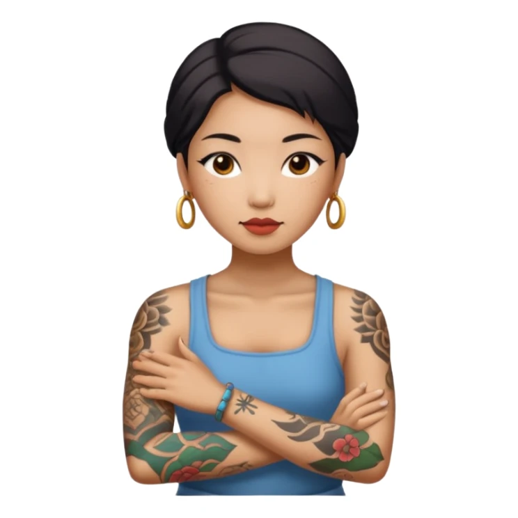 ancient chinese woman with tatooed sticker