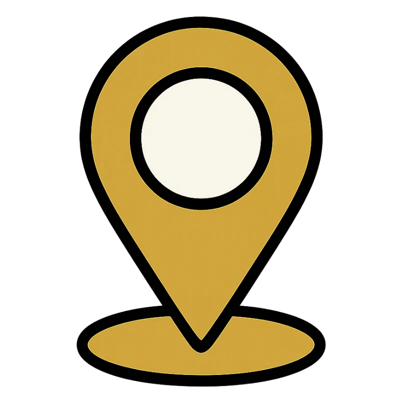 premium location icon, classic style, gold and white colors, elegance, status, concise and elegant style sticker