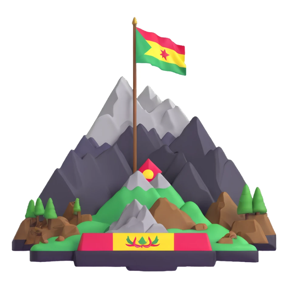 Mountain with Kurdish flag and ancient artifacts sticker