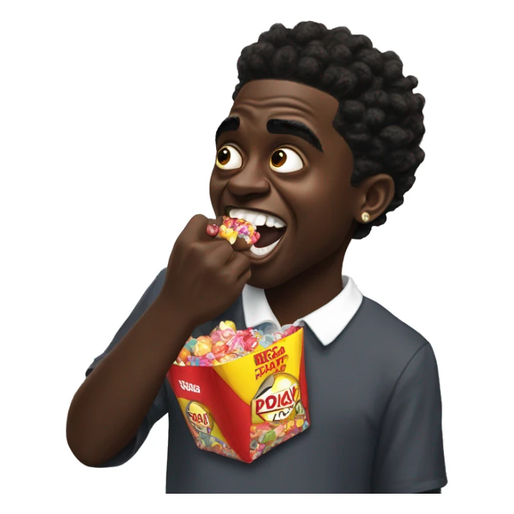 Kodak Black throwing a candy in his mouth sticker