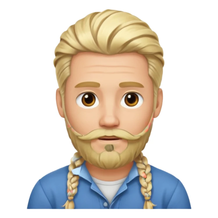 sakalı ve örgülü saçı olan sarışın adam sticker