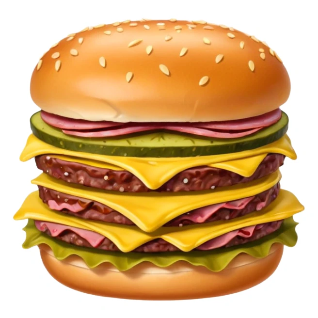 Wavy pastrami on a bun with mustard and round pickles  sticker