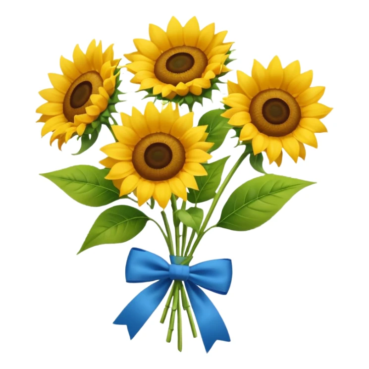 bouquet of 5 sunflower and bow tie sticker