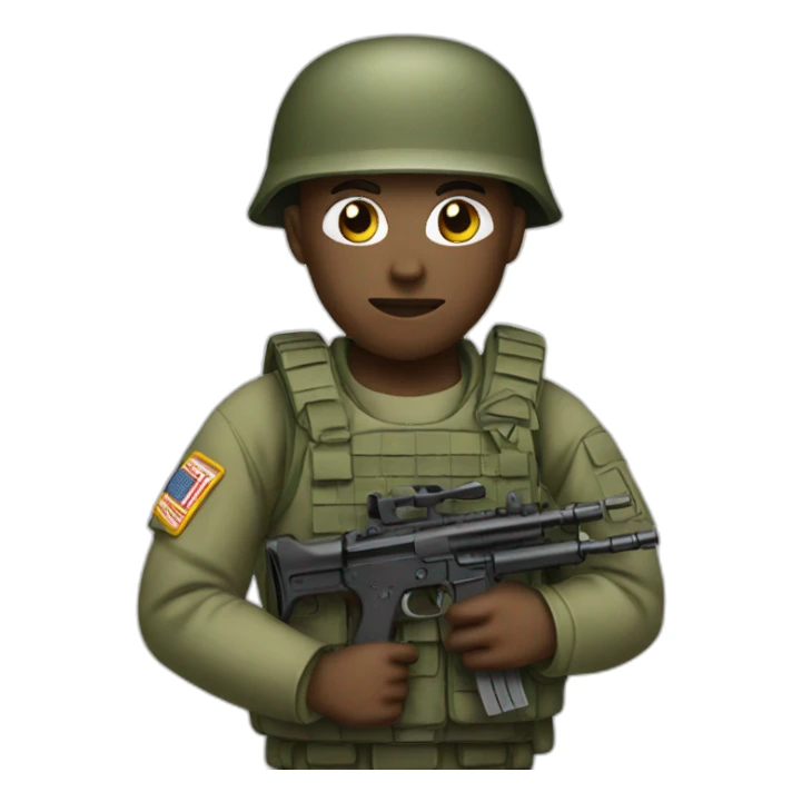 Military with gun sticker