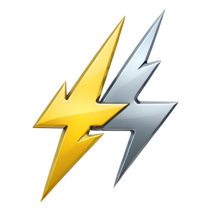 double lightning bolt chrome sticker