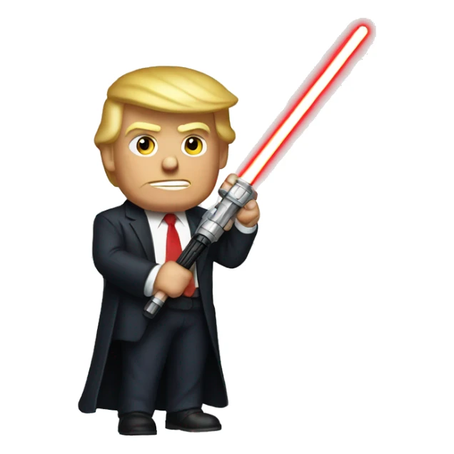 Donald Trump Holding A Light Saber sticker