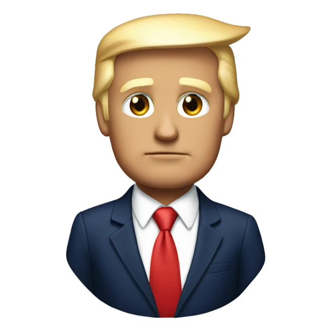 Donald Trump wearing navy suit and red tie  sticker