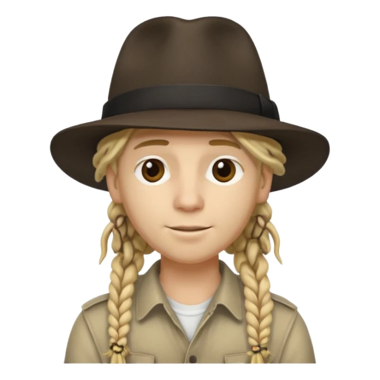blonde Musician with dreadlocks and fedora sticker