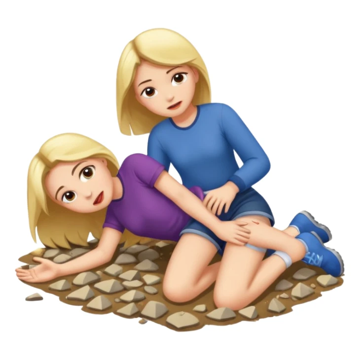 a foot crushing a girl's head on the ground sticker