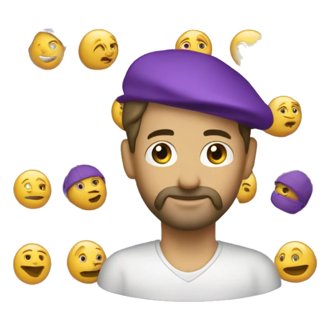 Homme cagouler avec cagoulet violet sticker