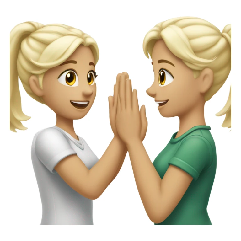 Two white blonde girls hi five  sticker