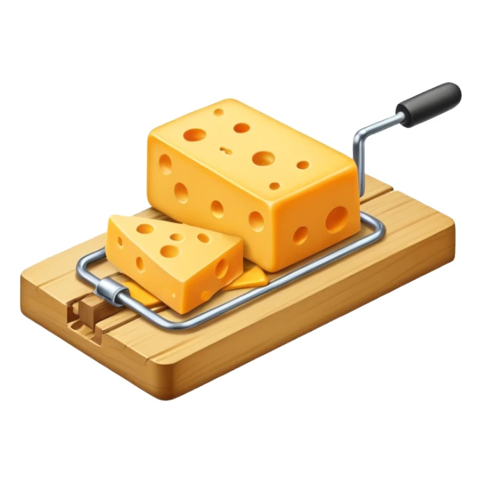 Mousetrap with a piece of cheese as a trap sticker